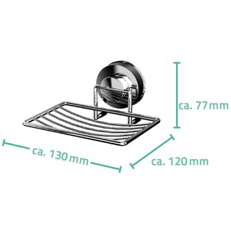 Douchezeepbakje 13x12x7,7 cm chroom 12040100