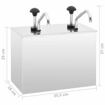 Sausdispenser 2x3,5 L roestvrij staal