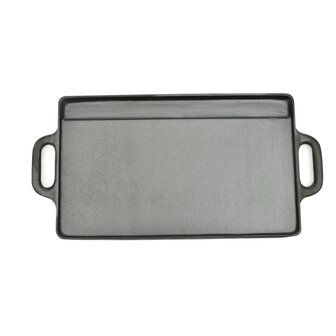 Grillplaat dubbelzijdig 50x23 cm gietijzer