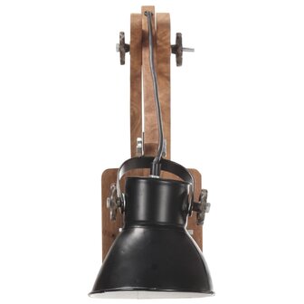 Wandlamp industrieel rond E27 zwart