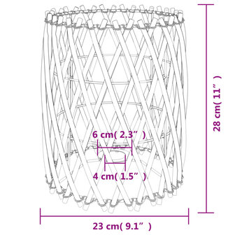 Lampenkap &Oslash;23x28 cm wicker