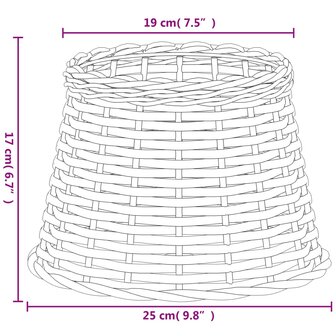 Lampenkap &Oslash;25x17 cm wicker bruin