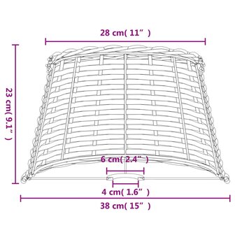 Lampenkap &Oslash;38x23 cm wicker bruin