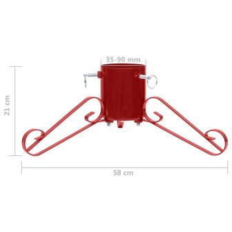 Kerstboomstandaard 58x58x21 cm rood