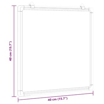 Whiteboard magnetisch 40x40x1,7 cm aluminium