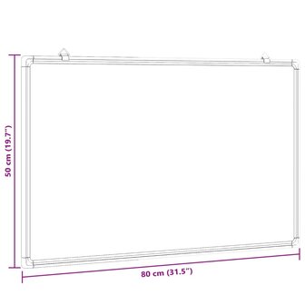 Whiteboard magnetisch 80x50x1,7 cm aluminium