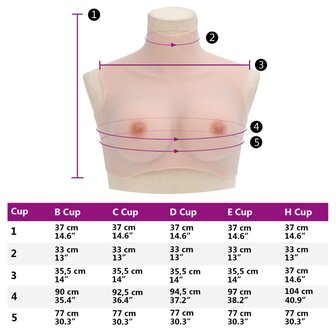 Borstprothese D-cup silicone Kaukasisch