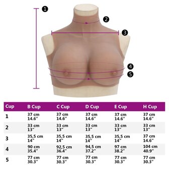 Borstprothese H-cup silicone tan