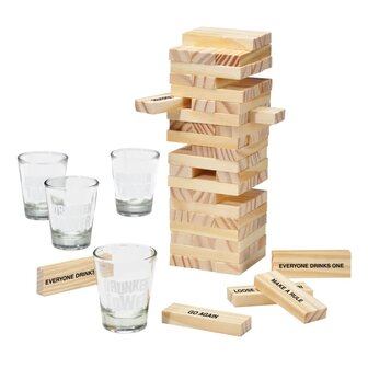 Drinkspel houten toren