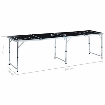 Bierpongtafel inklapbaar 240 cm zwart