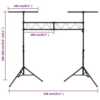 Lichtstatief 338x115x(180-300) cm staal