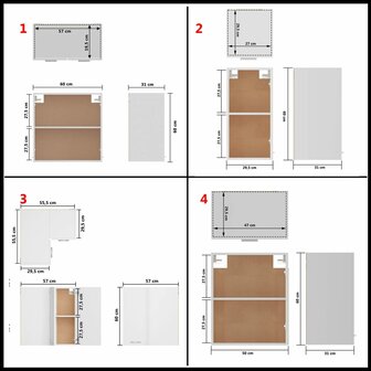 14-delige Keukenkastenset spaanplaat wit