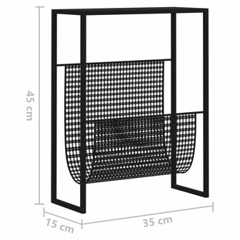 Tijdschriftenrek 35x15x45 cm staal zwart