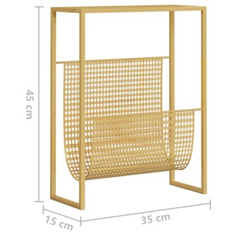 Tijdschriftenrek 35x15x45 cm staal goudkleurig