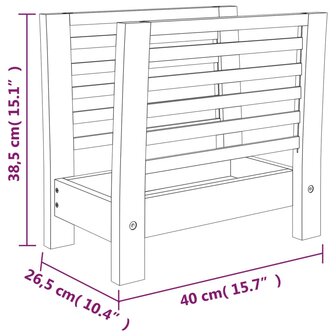 Tijdschriftenrek 40x26,5x38,5 cm massief walnotenhout