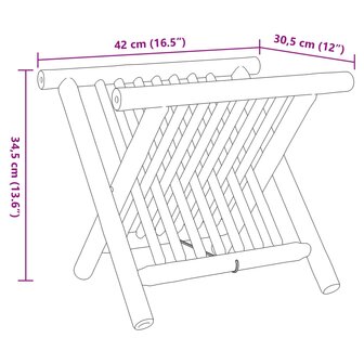 Tijdschriftenrek 42x30,5x34,5 cm bamboe