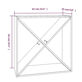 Wijnkast 62x25x62 cm massief grenenhout