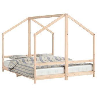 Kinderbedframe 2x(80x200) cm massief grenenhout