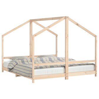 Kinderbedframe 2x(90x200) cm massief grenenhout