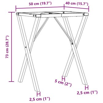 Eettafelpoten X-frame 50x40x73 cm gietijzer