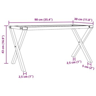 Salontafelpoten X-frame 90x30x43 cm gietijzer