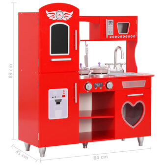 Kinderspeelkeuken 84x31x89 cm MDF rood