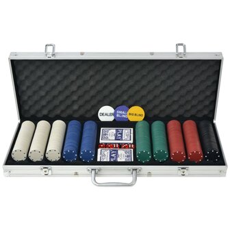 Pokerset met 500 chips aluminium