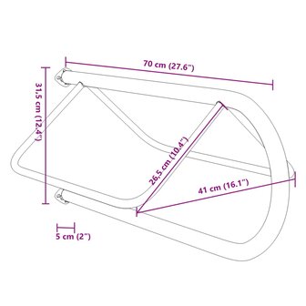 Zadelrek wandgemonteerd ijzer zwart