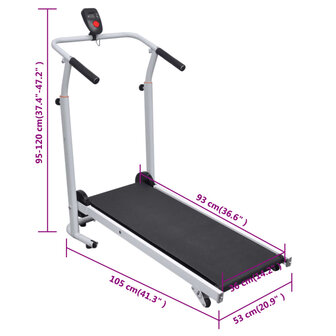 Mini-loopband inklapbaar 93x36 cm zwart