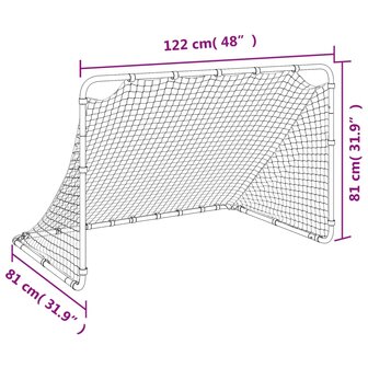 Voetbaldoel 122x81x81 cm staal wit