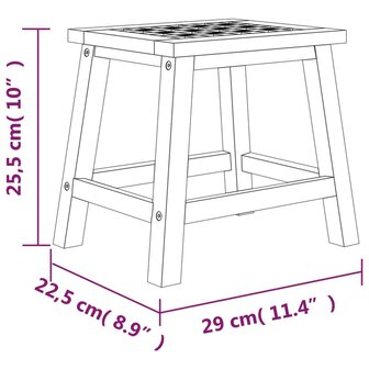 Opstapkrukje 29x22,5x25,5 cm massief walnotenhout