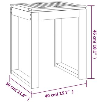 Badkamerkruk 40x30x46 cm massief walnotenhout