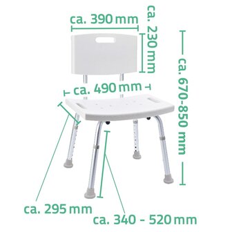 Badkamerstoel 150 kg wit A00602101