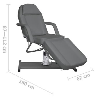 Massagetafel 180x62x(87-112) cm grijs