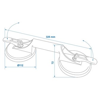 Vacu&uuml;mheffer met 2 zuignappen aluminium