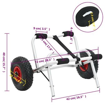 Kajaktrolley inklapbaar 45 kg aluminium