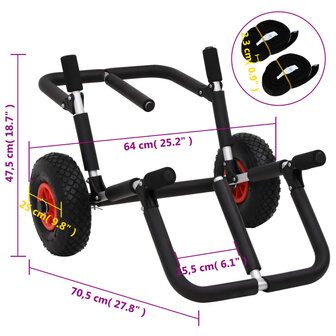 Kajaktrolley inklapbaar 90 kg aluminium