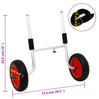 kajaktrolley afneembaar 100 kg aluminium