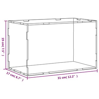 Vitrine transparant 31x17x19 cm acryl