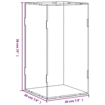 Vitrine transparant 20x20x38 cm acryl