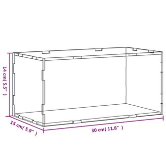 Vitrine transparant 30x15x14 cm acryl