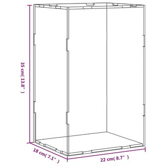 Vitrine transparant 22x18x35 cm acryl