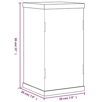 Vitrine transparant 20x20x38 cm acryl