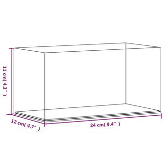 Vitrine transparant 24x12x11 cm acryl