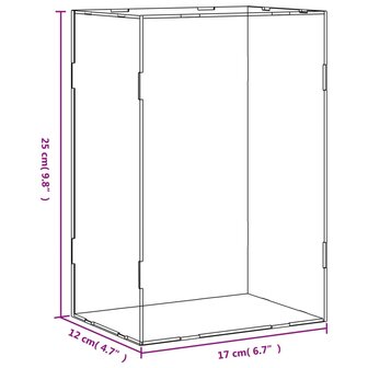 Vitrine transparant 17x12x25 cm acryl