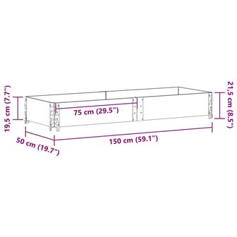 Palletopzetrand 150x50 cm massief grenenhout