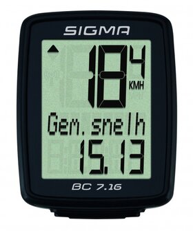 Sigma Fietscomputer Bc 7.16 Zwart