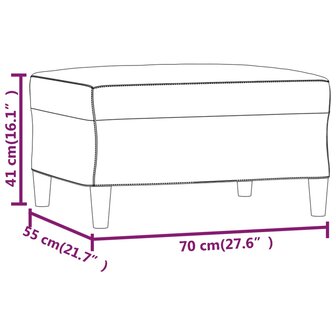 Voetenbank 70x55x41 cm stof cr&egrave;mekleurig