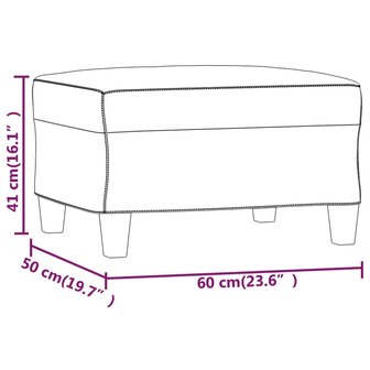 Voetenbank 60x50x41 cm microvezelstof cr&egrave;mekleurig