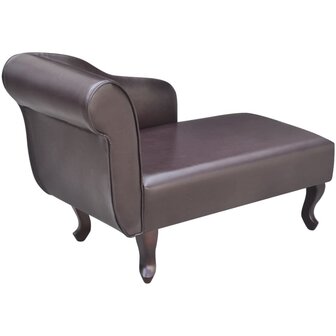 Chaise longue kunstleer bruin